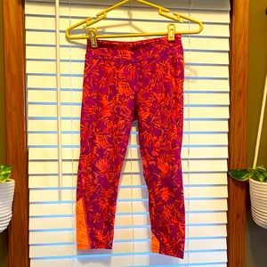 Pink and orange cropped leggings